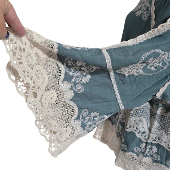 Democracy Raglan Sleeve Crochet Trim Peasant‎ Blouse Plus Size 2X New! - Picture 5 of 10